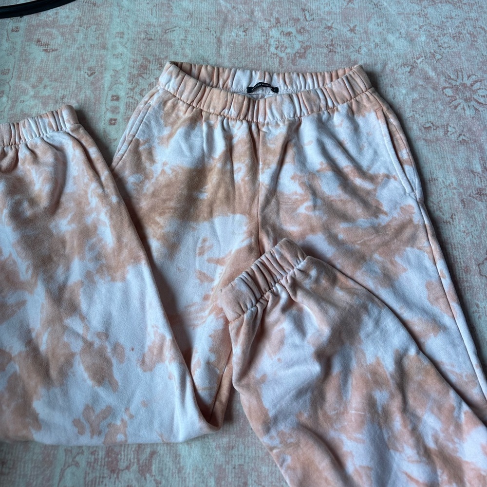 Brandy Melville Pink and White Sweatpants